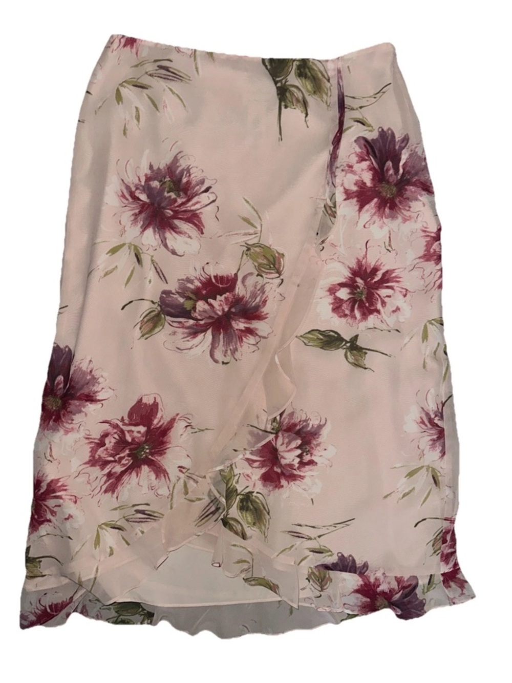 Liz Claiborne Blush Floral Midi Skirt